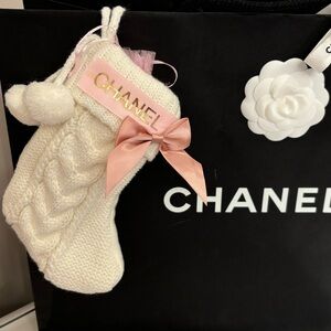 Hand made Luxury Knit Christmas Stocking with guest soaps